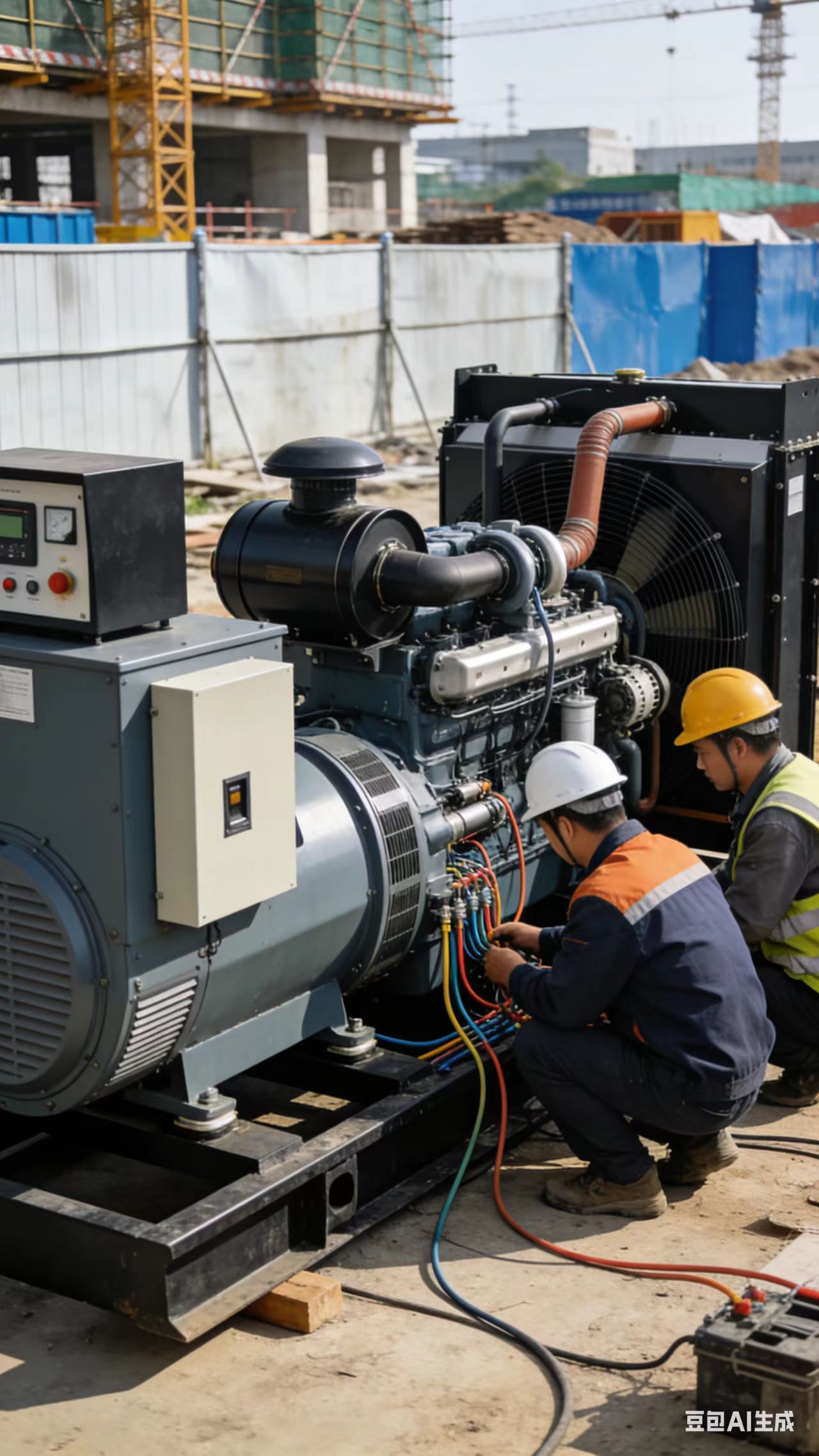 湖州静音大型发电机租赁｜工地工程应急供电实拍案例