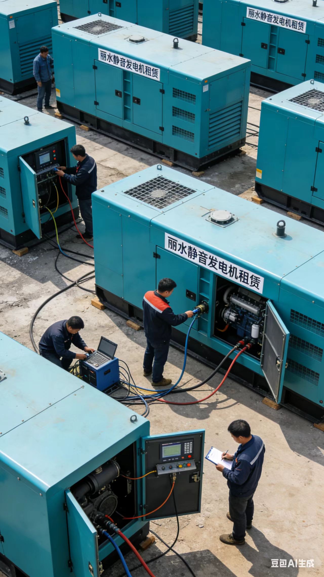 丽水静音大型发电机租赁｜工地应急发电真实案例实拍