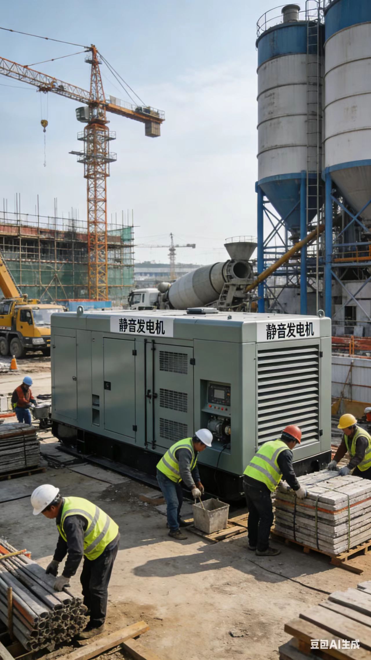 衢州静音大型发电机租赁｜工地施工应急供电现场纪实