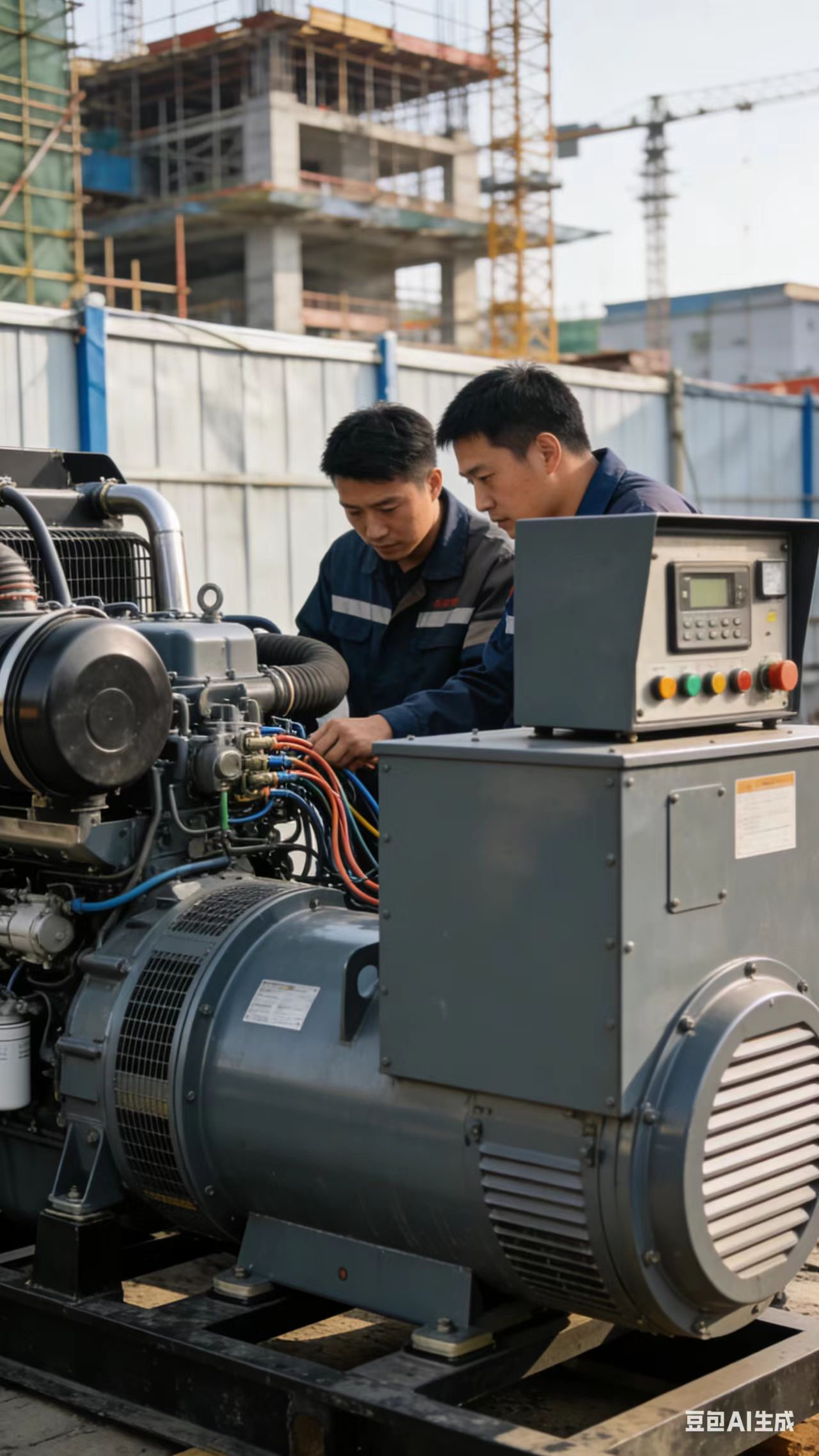 湖州静音大型发电机租赁｜工地工程应急供电实拍案例