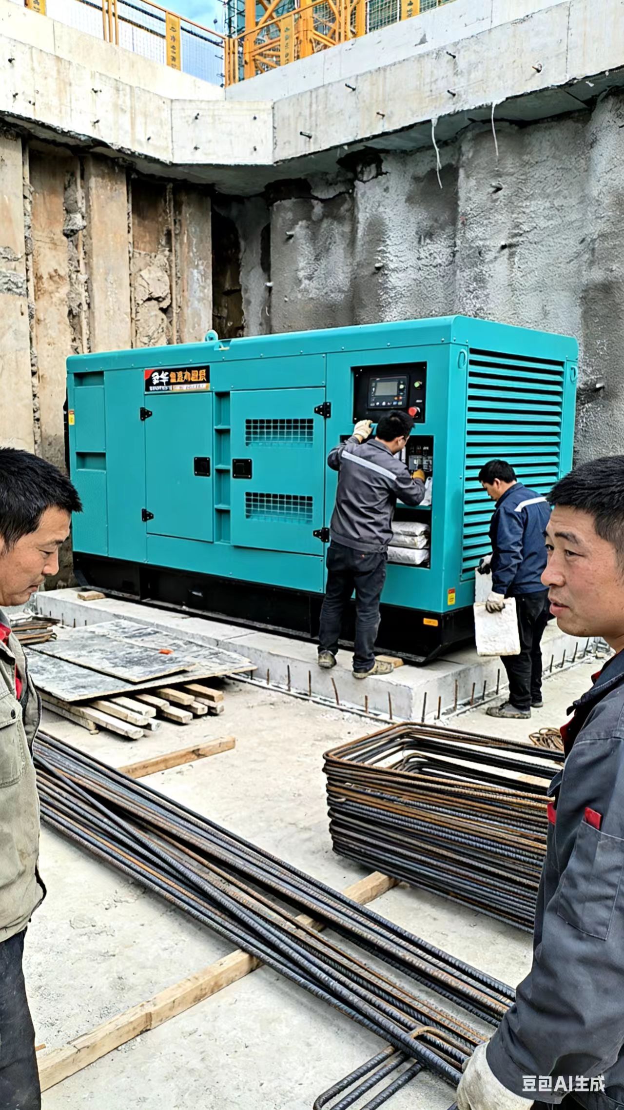 金华静音大型发电机租赁｜工地施工保供电现场实拍