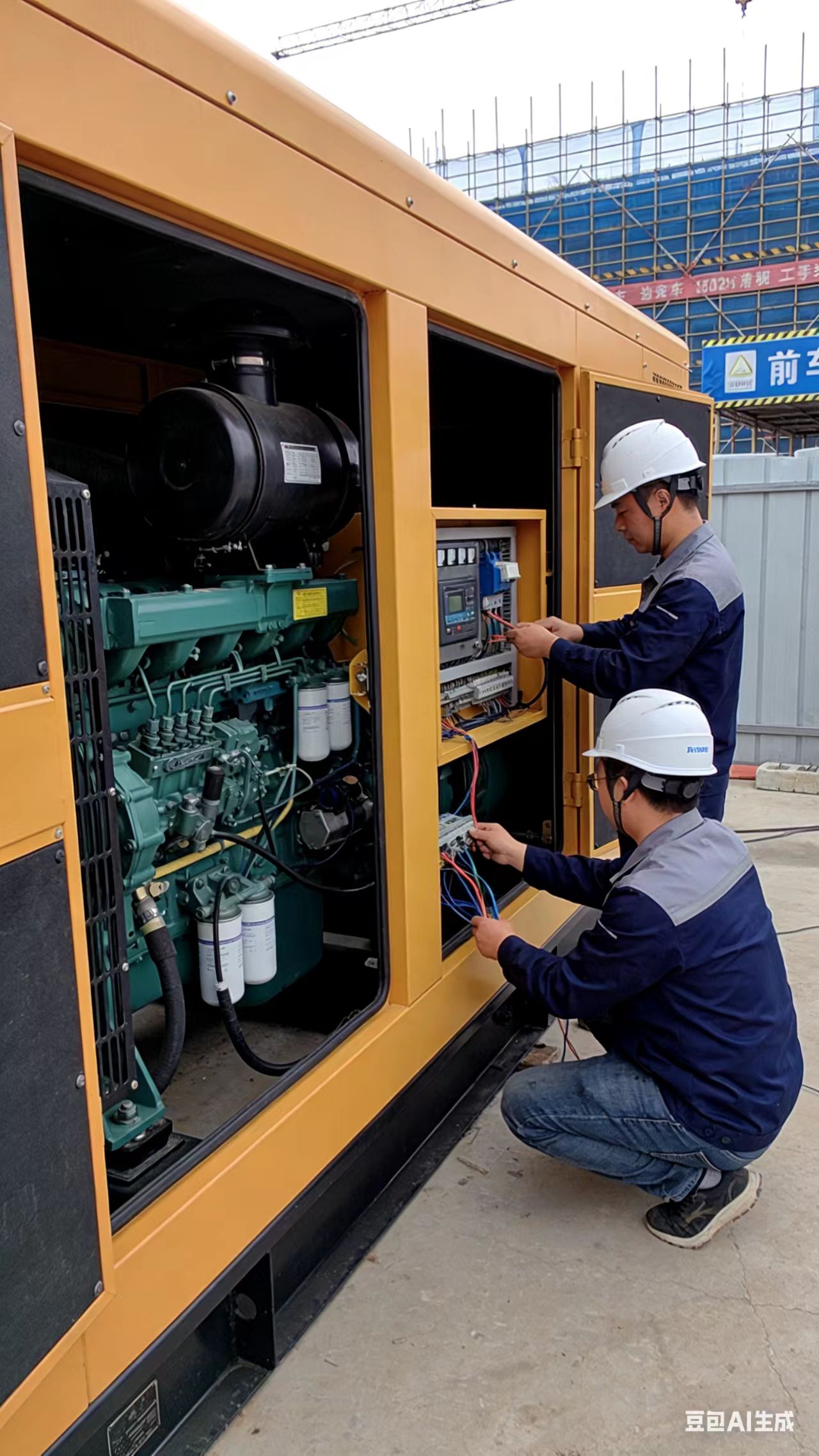 湖州静音大型发电机租赁｜工地工程应急供电实拍案例