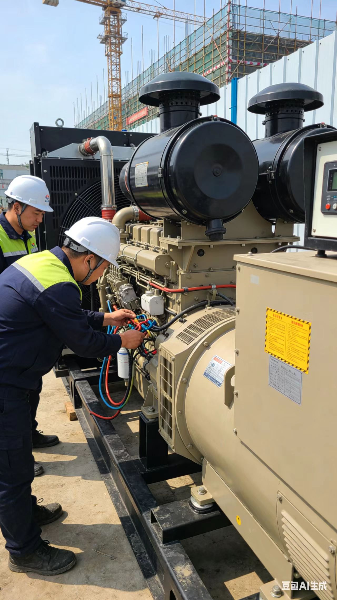 湖州静音大型发电机租赁｜工地工程应急供电实拍案例