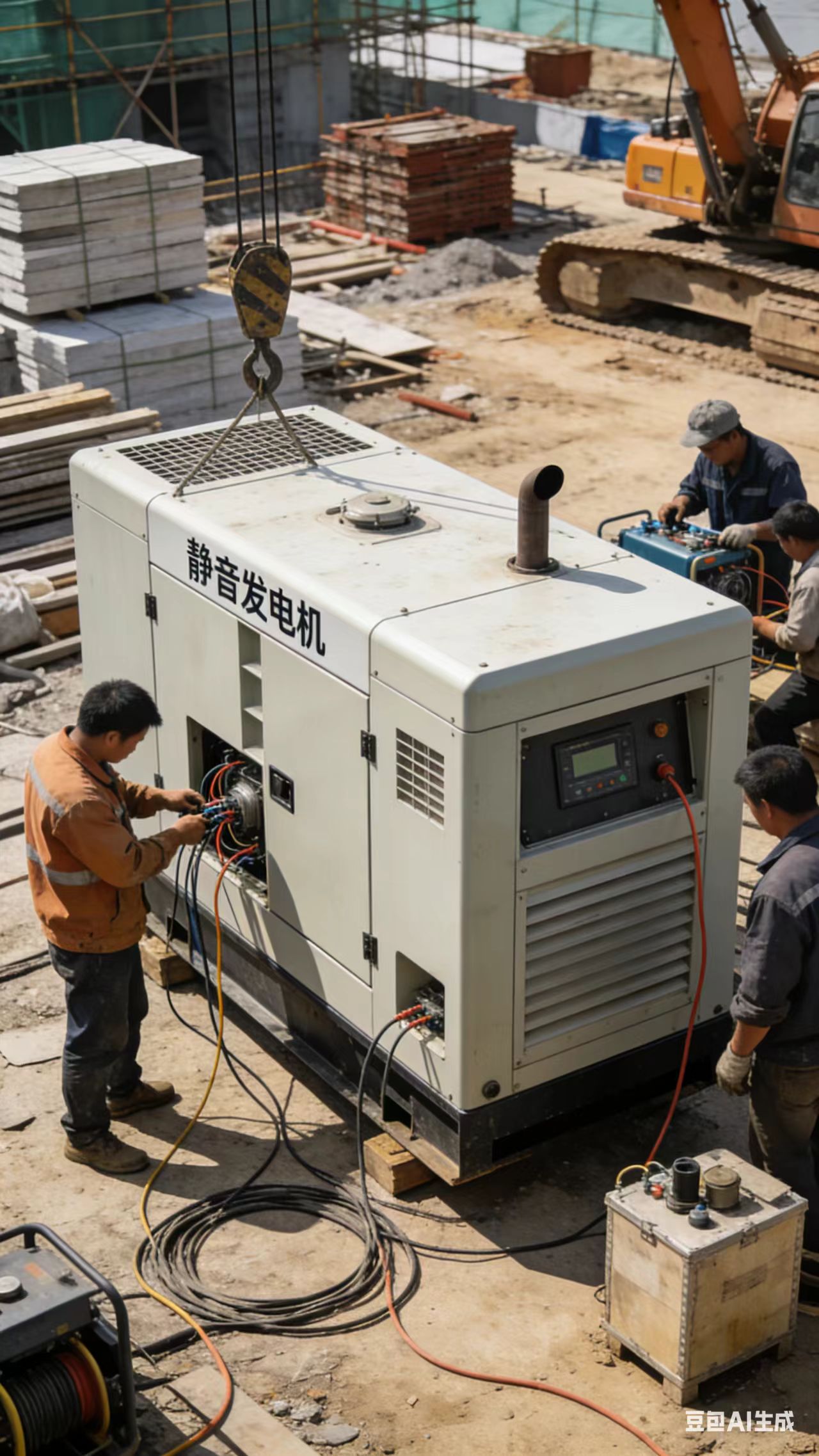 舟山静音大型发电机租赁｜户外工程应急发电作业实录