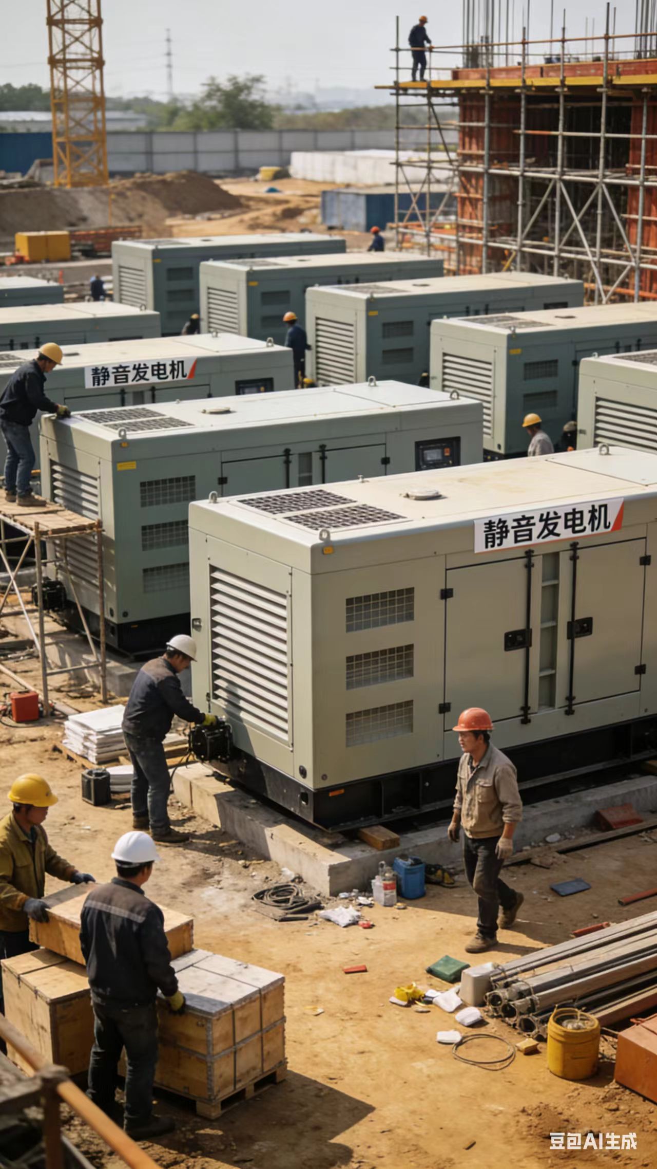 衢州静音大型发电机租赁｜工地施工应急供电现场纪实