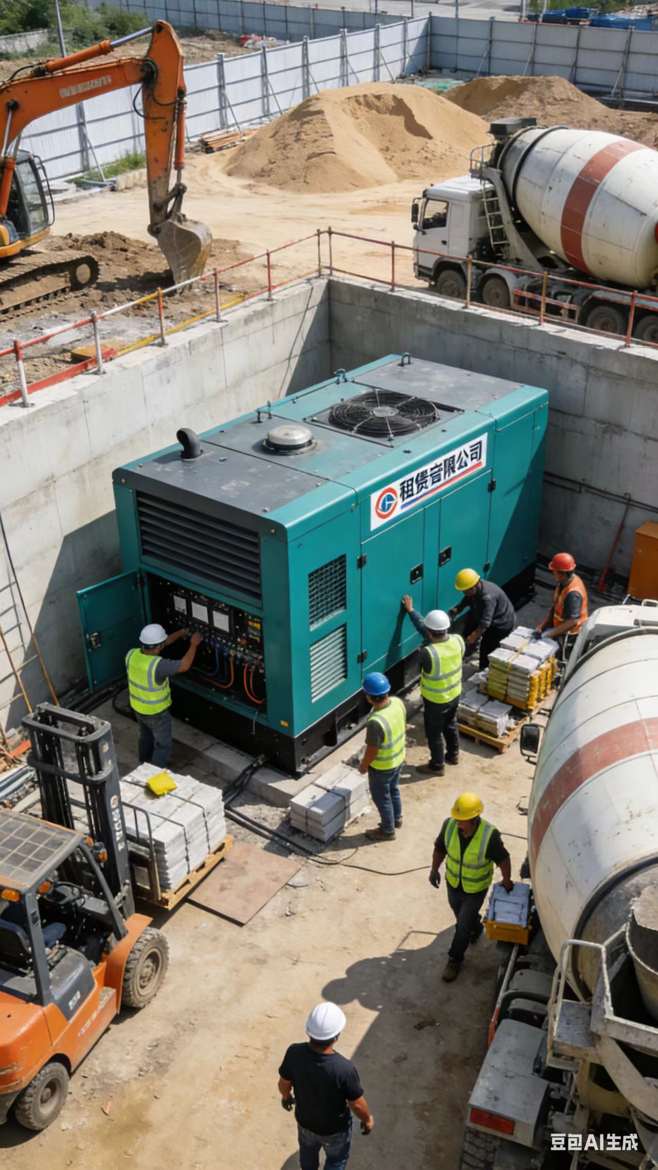 衢州静音大型发电机租赁｜工地施工应急供电现场纪实