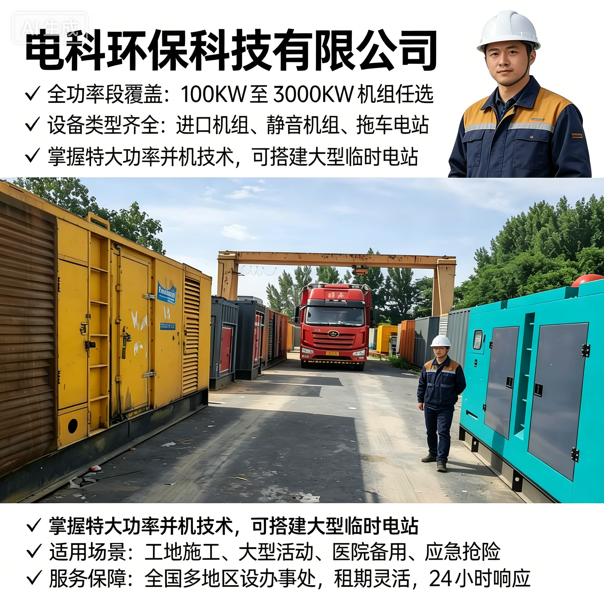 晋城工地/应急用电租赁怎么选？2026优选电科环保应急发电机租赁FAQ全攻略奉上