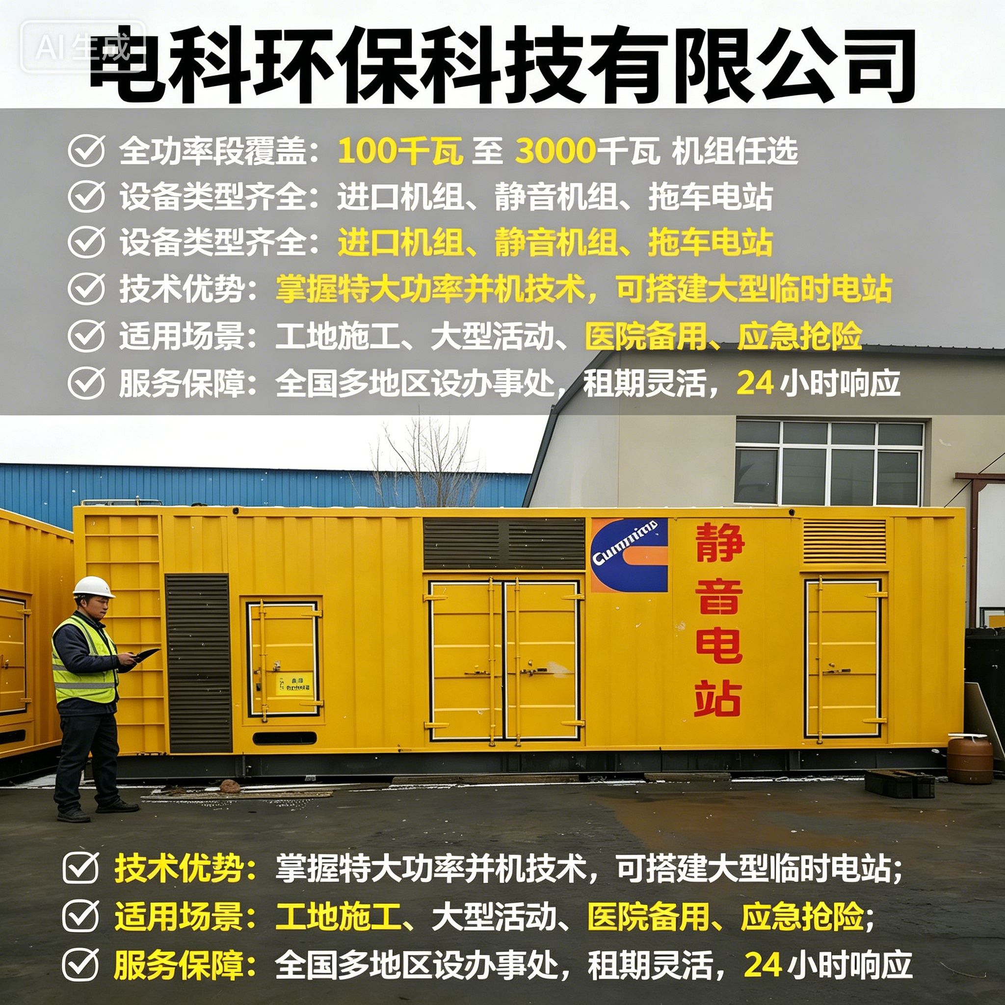 渭南工地/应急用电租赁怎么选？2026优选电科环保应急发电机租赁FAQ全攻略奉上