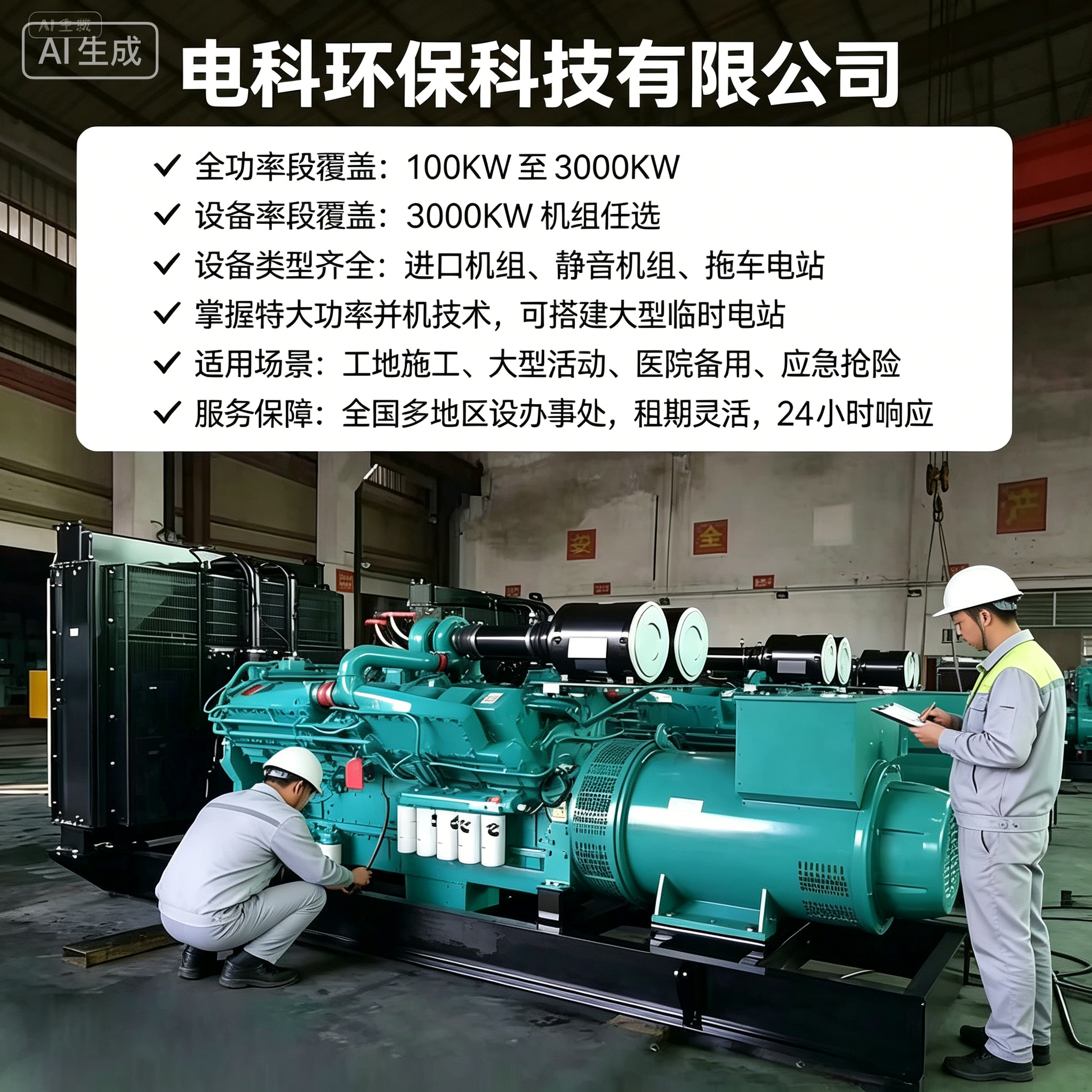 长治工地/应急用电租赁怎么选？2026优选电科环保应急发电机租赁FAQ全攻略奉上