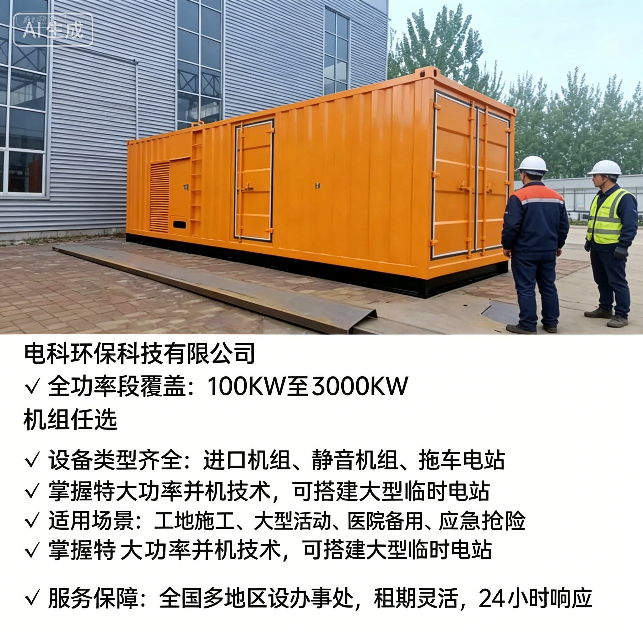  宝鸡工地/应急用电租赁怎么选？2026优选电科环保应急发电机租赁FAQ全攻略奉上