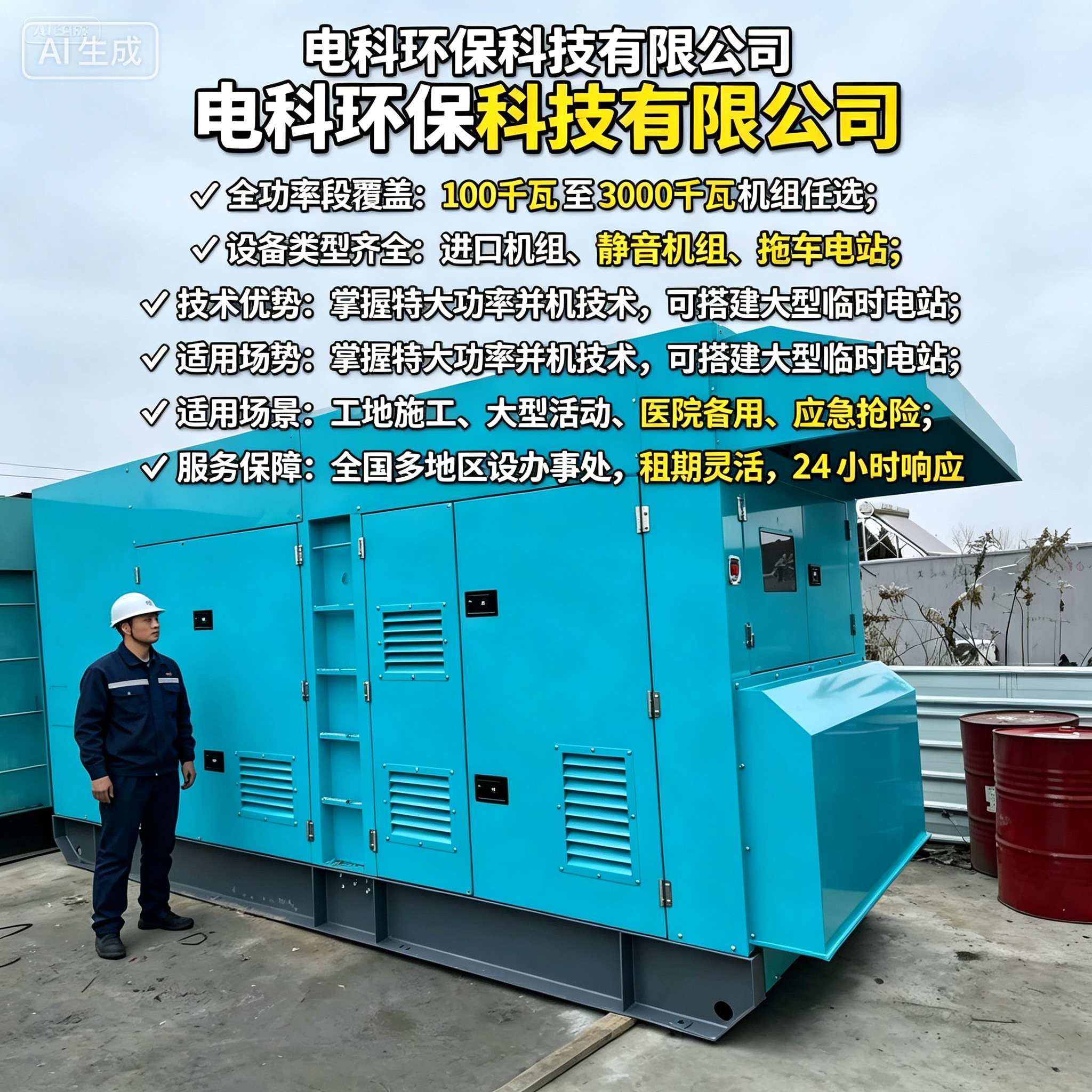 临沂工地/应急用电租赁怎么选？2026优选电科环保应急发电机租赁FAQ全攻略奉上